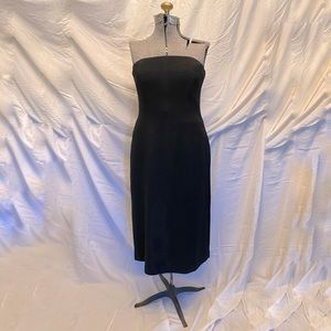 Banana Republic black strapless midi dress, size 12.